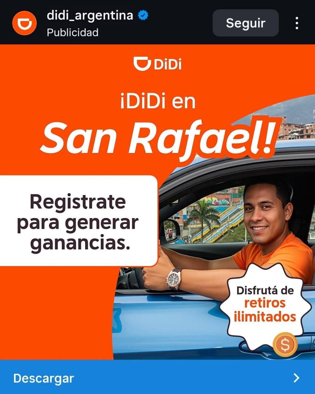 DiDi, una nueva plataforma que promete llegar a San Rafael, no pudo Uber ni Cabyfy